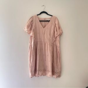 Ann Taylor Loft Blush Pink Eyelet Dress